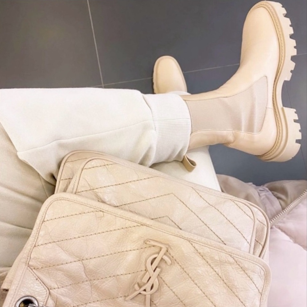 Zara Cream Ankle Boots